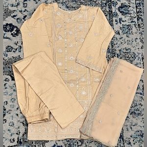 Pakistani Mirror Work Suit Comes With Dupatta and Trouser